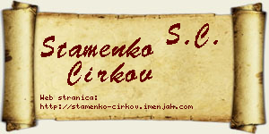 Stamenko Ćirkov vizit kartica
